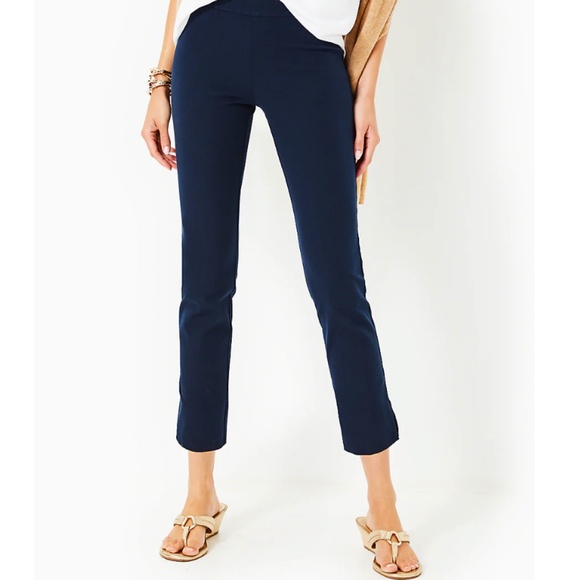 Lily Pulitzer MERRIN High-Rise BI-STRETCH PANT Pull On NAVY - 6 - Picture 3 of 14
